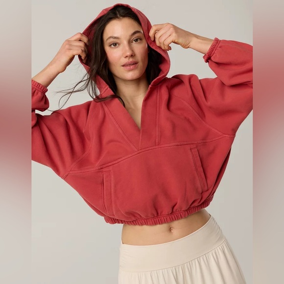 Aerie OFFLINE By Aerie Throwback V-Neck Hoodie Size Large - Picture 1 of 6